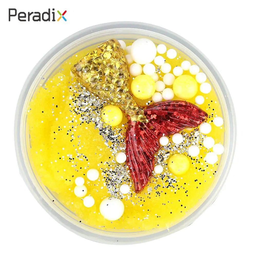yellow Забавный Пластилин слизь игрушки Poke Mud Crystal Vent ошламованная смесь алеврита и глины игрушки Пластилин глиттер грязь антистресс дети игрушки для детей - Цвет: yellow