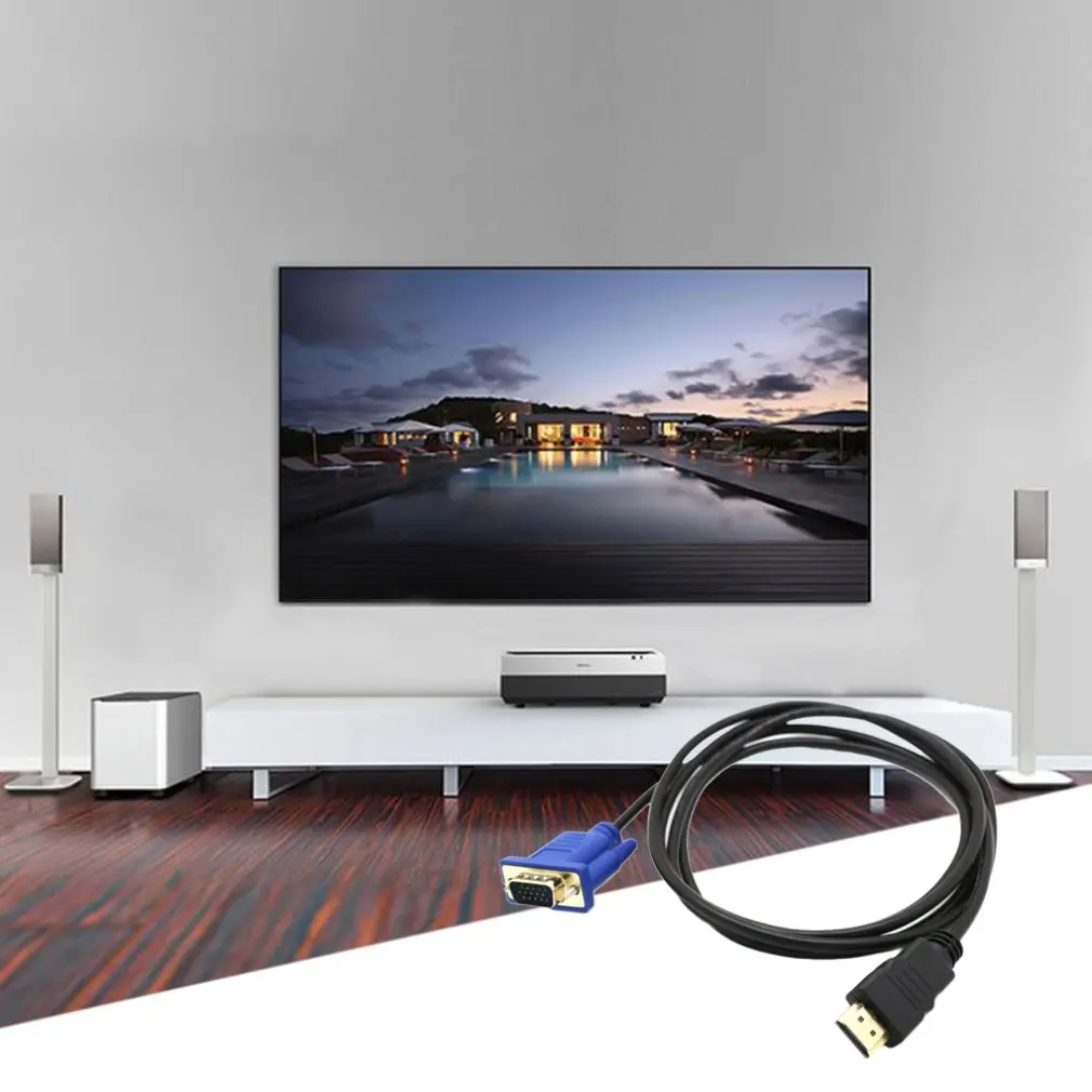 Прочное использование позолоченный HDMI к VGA конвертер кабель с аудио выходом для ПК ноутбук планшет с высоким разрешением адаптер