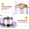 Tasse à café expresso en acier inoxydable 304, ensemble deux tailles avec poignée et soucoupe, livraison directe ► Photo 3/6