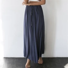 Womail Женская юбка летняя Женская высокая талия Однотонная юбка Модная Повседневная шифоновая однотонная Цыганская длинная юбка прямая поставка Apr19