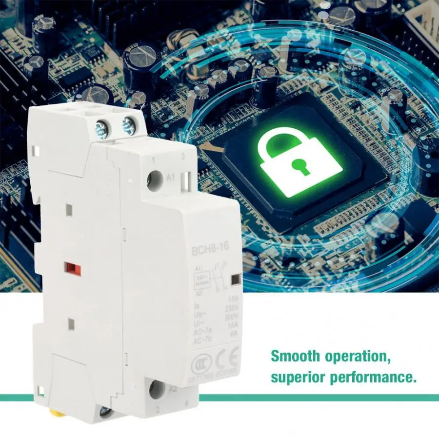 Contacteur modulaire Американская классификация проводов 2р 16A 24V AC Контактор 1NO 1NC 50/60HZ Din Rail AC контактор для дома