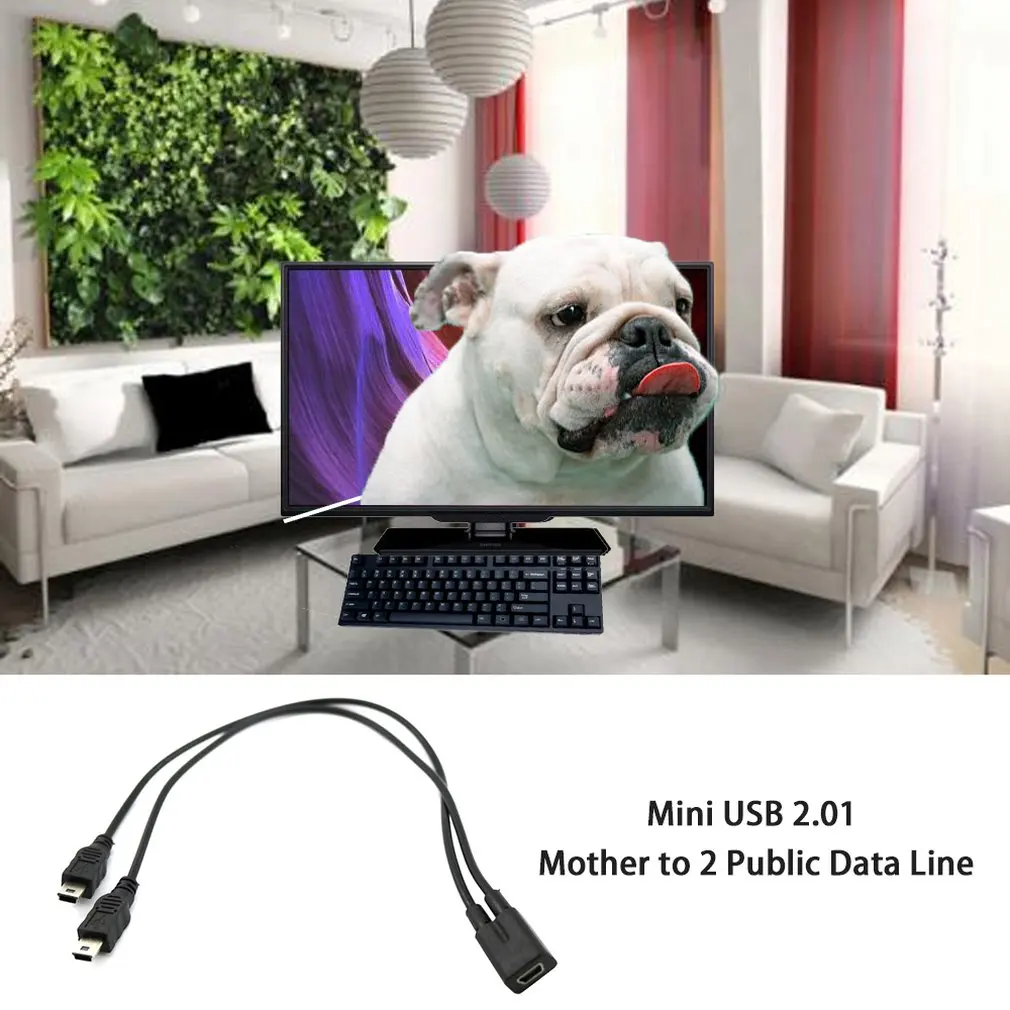 От 1 до 2 лет Разветвитель USB кабель для передачи данных 2,0 мини 5-контактный разъем для двойной 2 Мужской конвертер