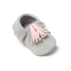 Милая детская обувь для малышей, унисекс, для девочек и мальчиков, мягкие мокасины из искусственной кожи с кисточками