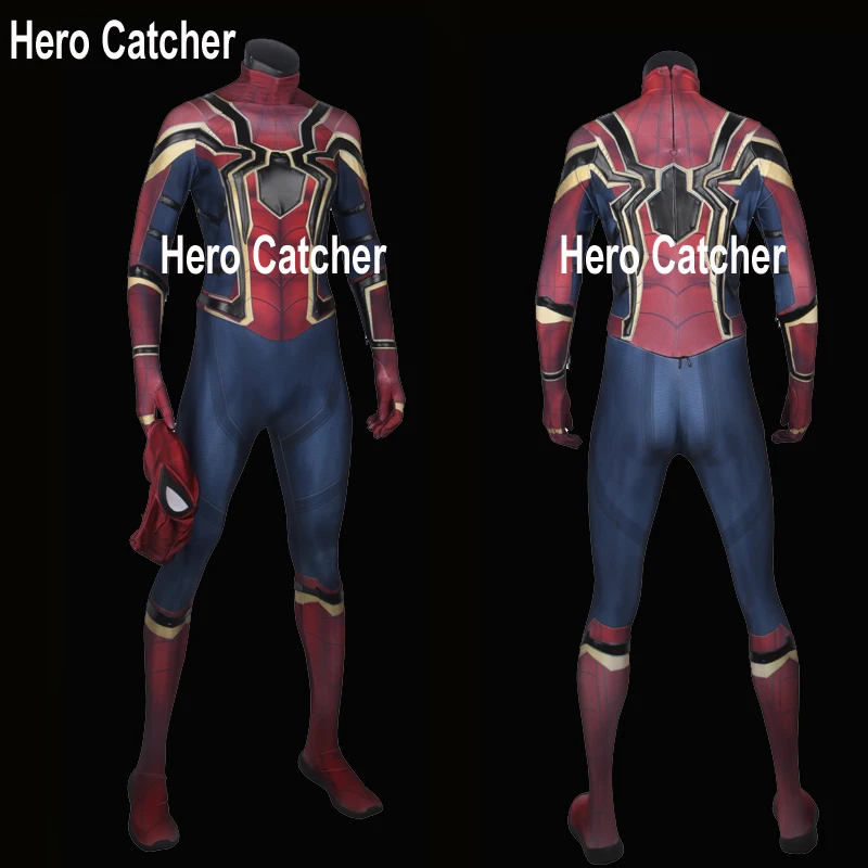 Герой Catcher Высокое качество 3D принт IronSipder косплей костюм для человека Человек-паук для выпускного костюм Железный костюм паука