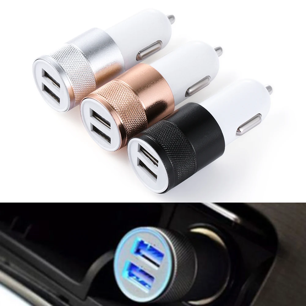 1PC Dual USB Car Charger 2 Port Power Adapter Fast Charging For Smart
