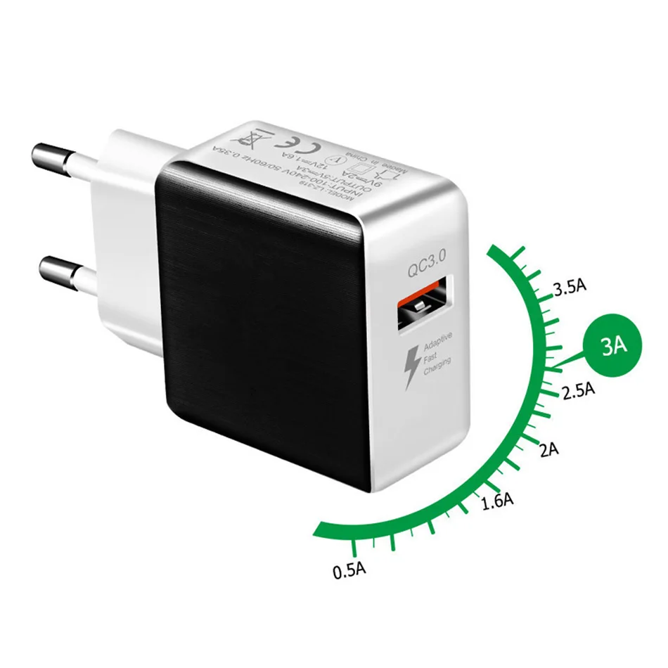 Fiuzd 18W Quick Charger for Samsung Galaxy s9 s10+ s8 7 Fast QC 3.0 Charger for iPhone X 8 7 6s USB Charger for huaweiMAX mate 20 pro lite7