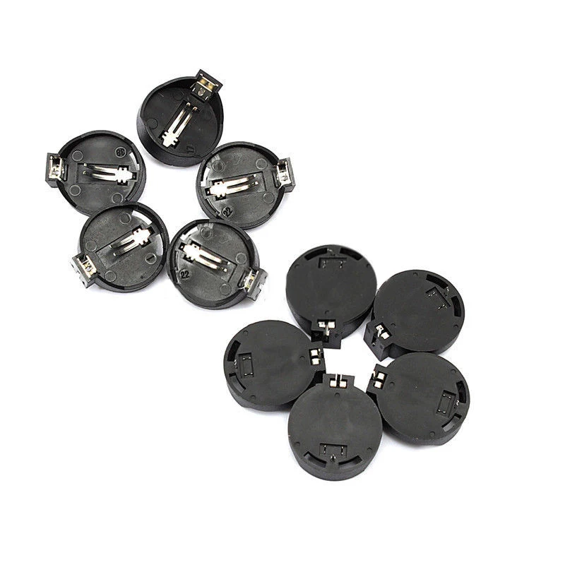 

10PCS Holders Button Coin Cell Battery Socket Black Accessory CR2032 CR2025 High Quality Practical Replacement