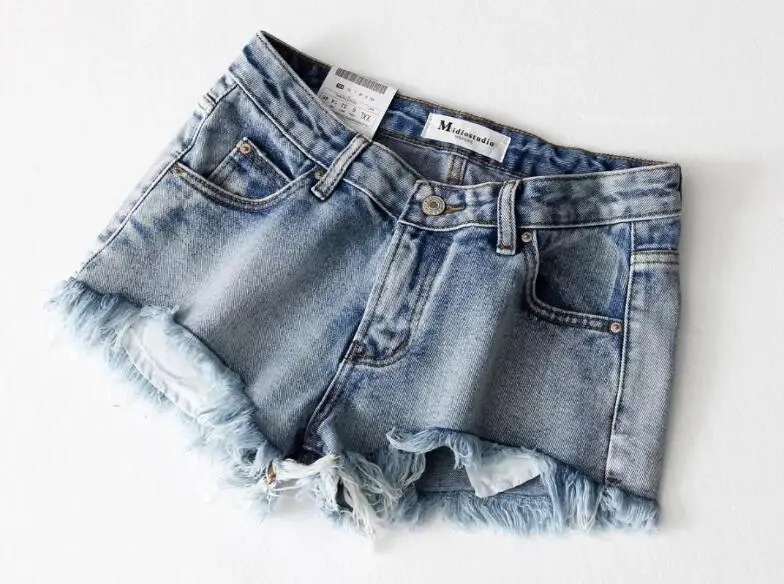 dark blue Высота улица кисточкой подол Мини Короткие Джинсовые шорты рваные Джинсовые укороченные брюки, подол Ретро пикантные летние шорты джинсы Для женщин брюки - Цвет: dark blue
