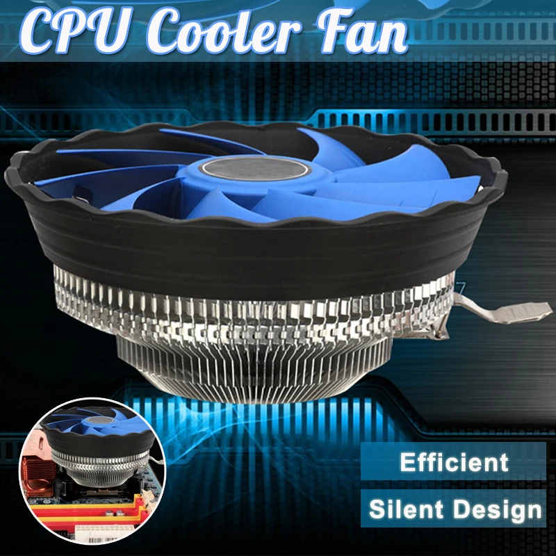 Процессор охладитель светодиодный настольный ПК компьютер Процессор охлаждения охлаждающий вентилятор Silent чехол контроллер вентилятора для 775/115X, AMD FM1/AM3+/AM3/AM2/940/939/754