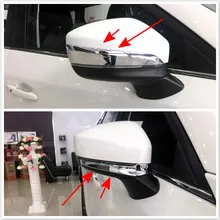 1 set ABS Chrome Car Door Side Rearview Mirror Upper + Below Lower Stripe Cover Trims For Mazda CX9 CX-9 2nd Gen. 2016 2017 2018