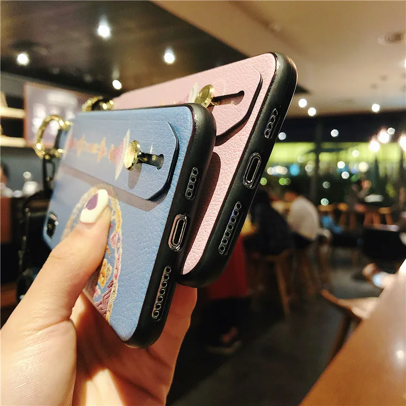 Ремешок чехол для huawei P30 Pro P20 Pro Nova 2 S 3 3I 3E 4 4E ретро дворец цветок Жесткий ПК стенд крышка с нашейные ремешки на