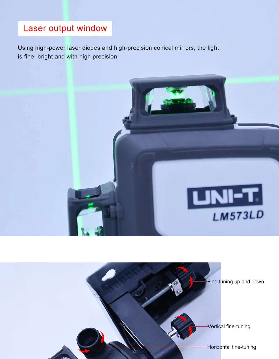 UNI-T LM570 серии 8/12 линии самонивелирующийся зеленый лазерный уровень LM572G LM573G LM573LD 360 градусов измеритель уровня автоматическое выравнивание