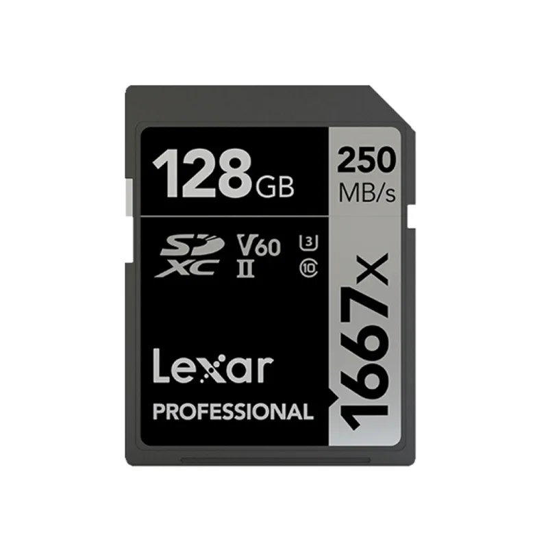 128GB Lexar Профессиональный 1667x SDXC UHS-II sd-карты до 250 МБ/с. карты флэш-памяти 64 ГБ 128 ГБ 256 ГБ sd-карта для 1080p HD 3D видео в формате 4K - Емкость: 128GB
