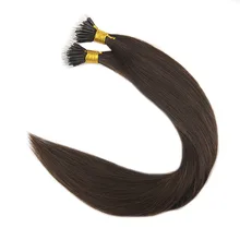 Full Shine Dark Brown Color #2 Real Hair Best Quality Keratin Human Hair Extensions Nano Tip Human Hair Extension 0.8g/strand