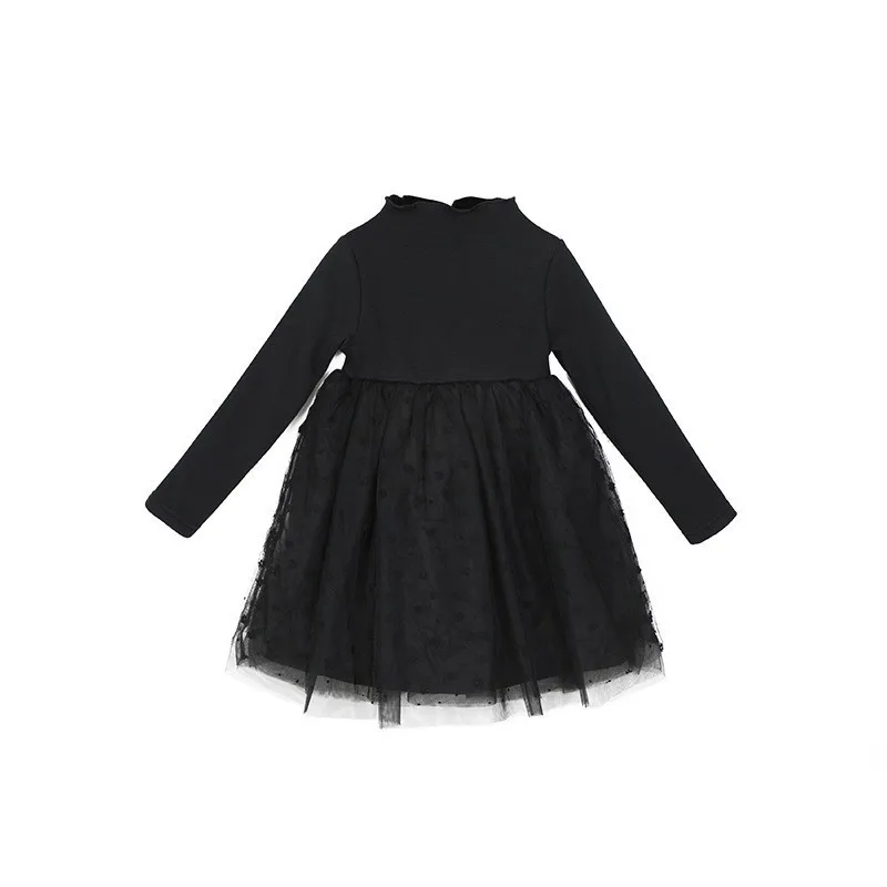 girl dress Фатиновые платья для больших девочек одежда с длинными рукавами для маленьких девочек, Размер 14, 10, 12, 8 весенне-осеннее черное детское платье для малышей платья принцессы - Цвет: girl dress