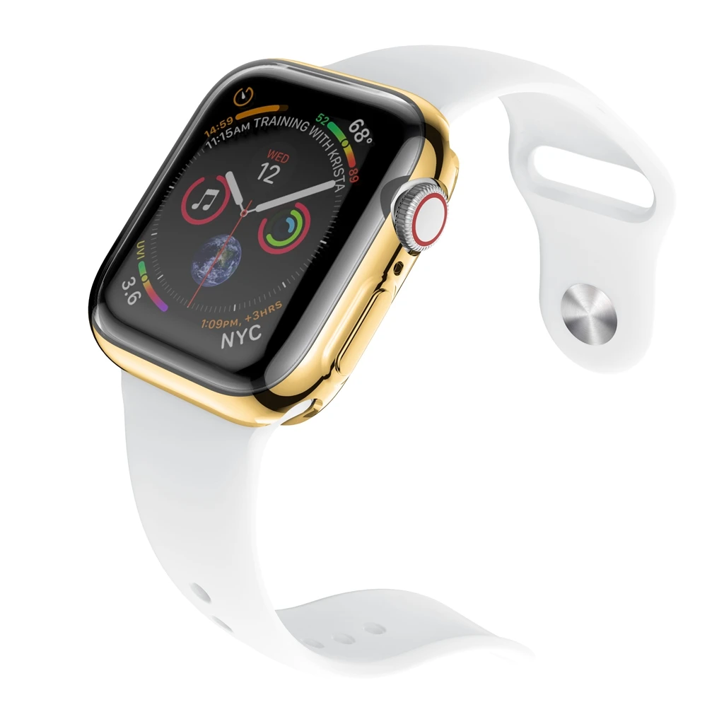 Leecnuo Прозрачная крышка для Apple Watch серии 1 2 3 4 полная из мягкого ТПУ и Экран протектор чехол для наручных часов iWatch, 44/40 мм; 42/38 мм