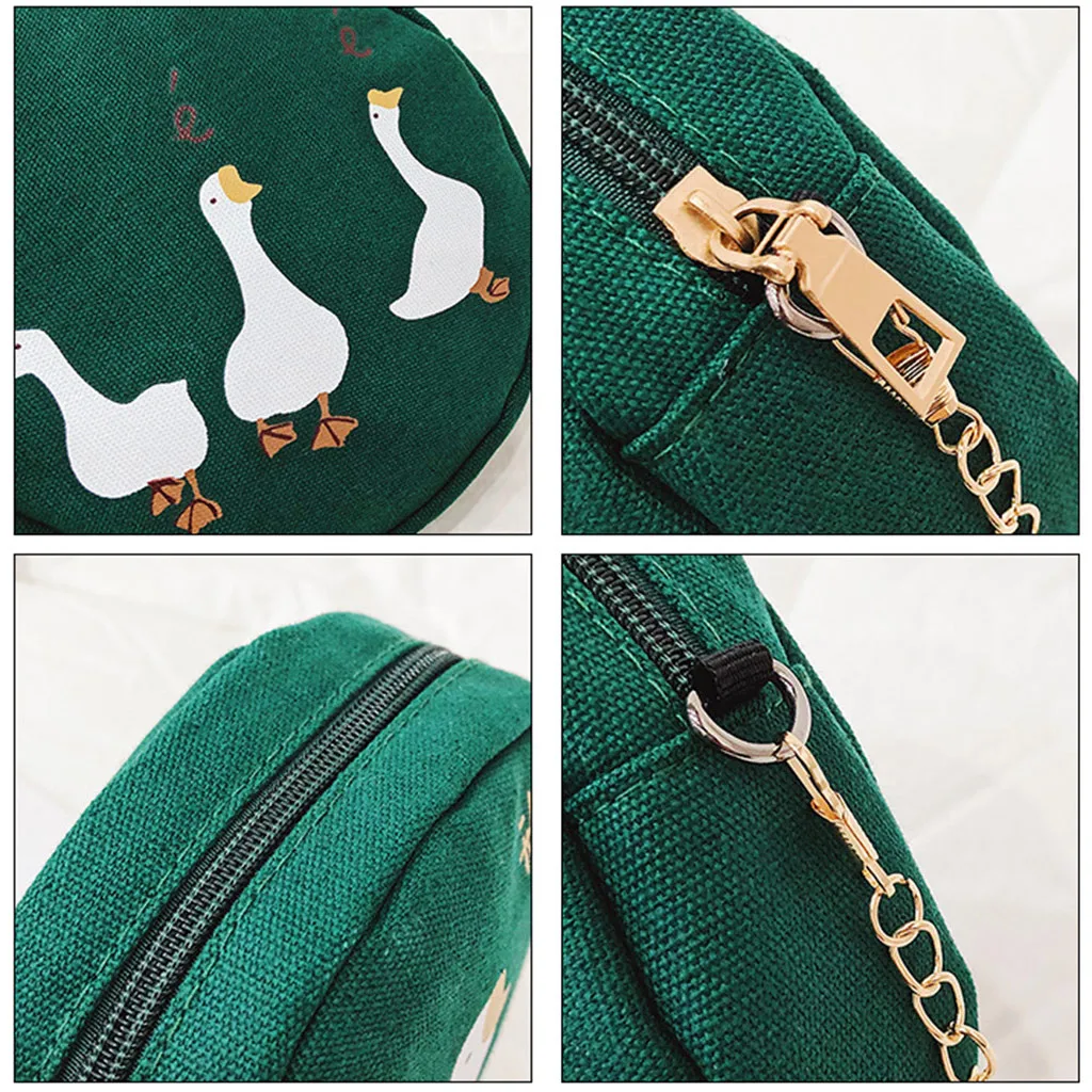 Chain Canvas Mountaineering Small Round Bag Beach Bag Goose Sports Workout Pouch Design Travel Bag J12