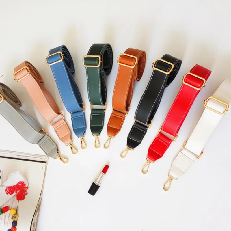 Shoulder Bag Strap PU Leather Belt Adjustable Wide Strap Bag Accessories For Women Crossbody Handbag Replacement Black 130cm