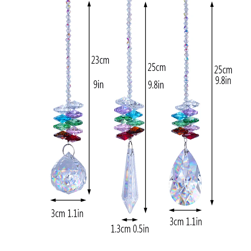 H& D чакра висячая Suncatcher хрустальный шар Призма Радуга производитель окна Солнцезащитная коллекция орнамент креативный подарок, упаковка из 3