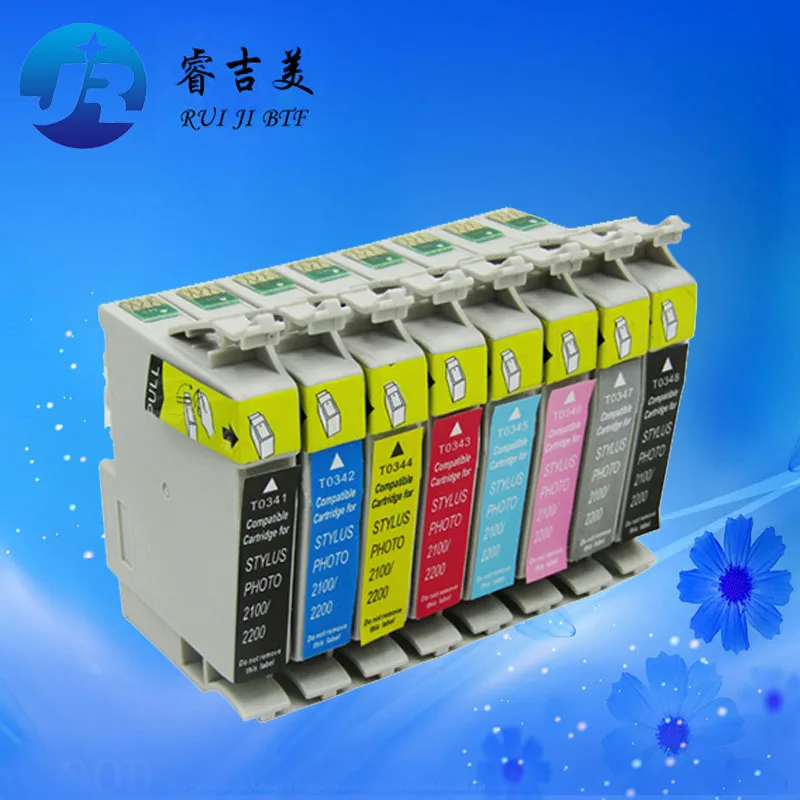 High Quality T0341-T0348 ink cartridge for Epson Stylus Photo 2200 2100 Printer ( a set with chip ) photo