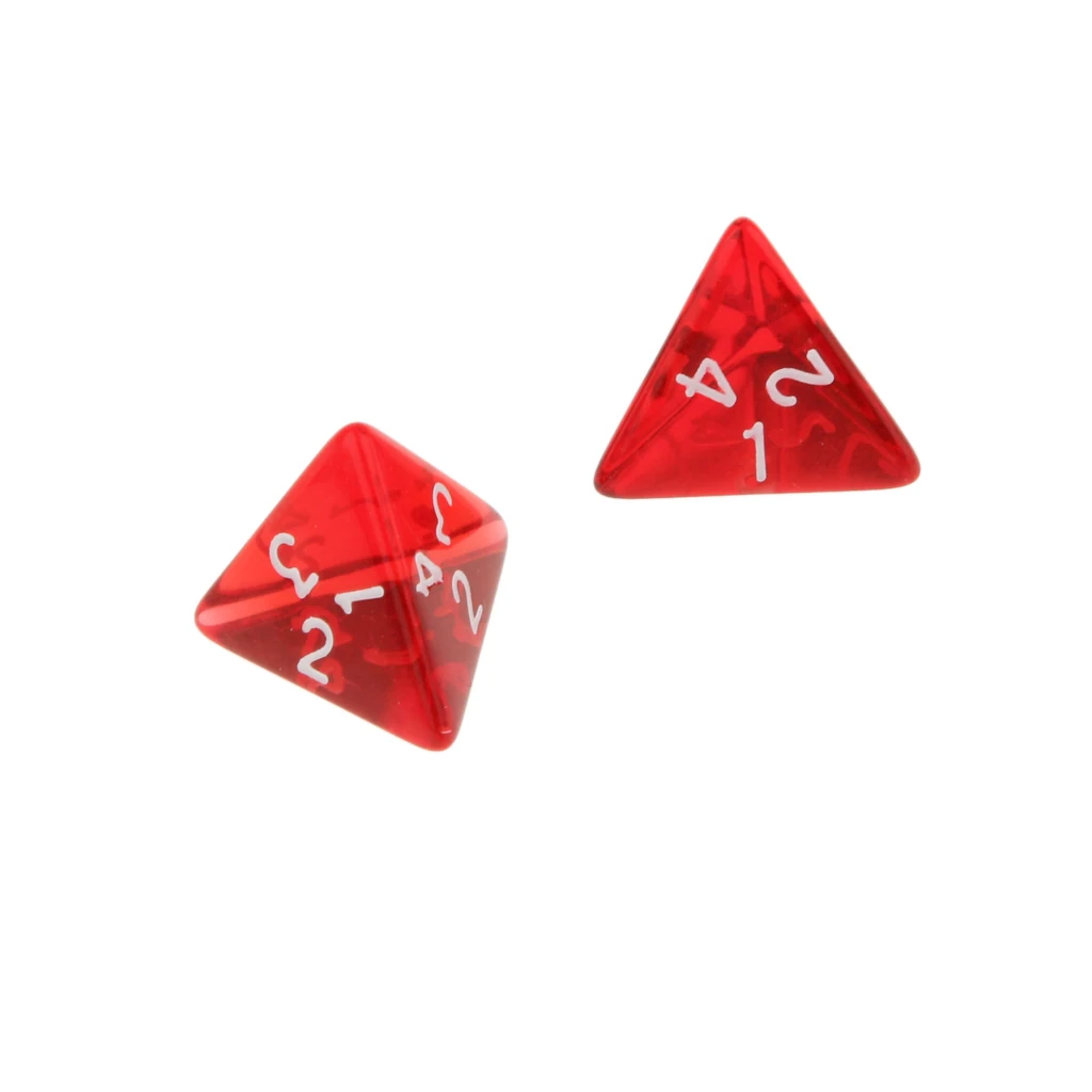 40 Pcs Dice Set D4 for Dungeons and Dragons Board Game Red Acrylic Polyhedral Bulk Dice Set for Cup Game