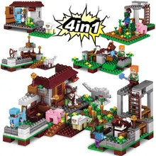 

390pcs 4 in 1 MY WORLD Compatible Legoed Minecrafted figures city Building Blocks Bricks Set Educational toys for children gift