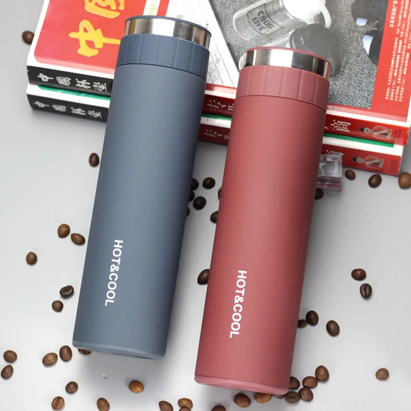 500ML Stainless Steel Vacuum Flasks with Strainer Thermos Cup Coffee