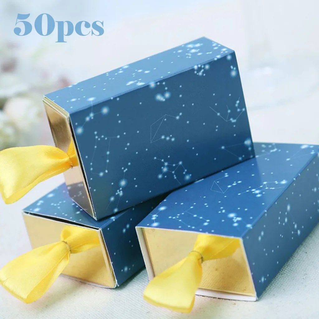 

50PCS Wedding Gift Boxes Sweet Married Wedding Favor Gift New Candy Paper Party Starry Box DIY Surprise Love Box Gift