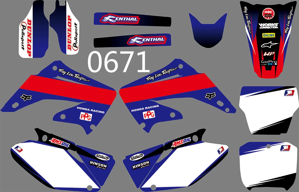 3 м 4 вида стилей команда графика фоны наклейки для HONDA CR125 CR250 2002 2003 2004 2005-2012