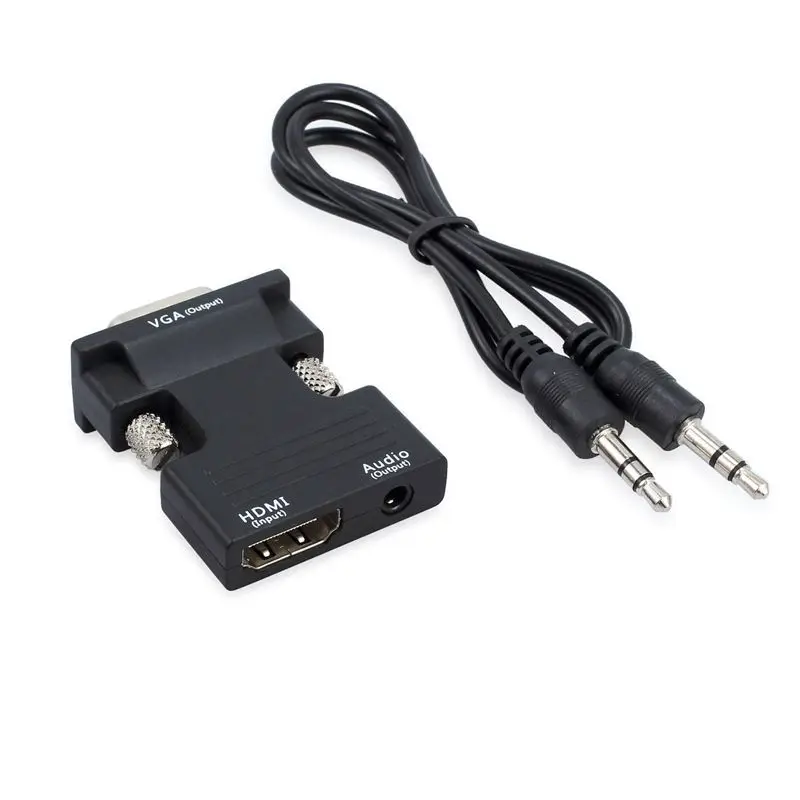 1080P HDMI Female to VGA Male with Audio Output Cable Converter Adapter#8