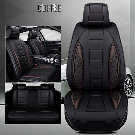 Coffee Standard Авто кожаный универсальный чехол для автомобильных сидений для TOYOTA Corolla RAV4 Highlander PRADO Yaris автомобильные аксессуары чехол для сиденья - Название цвета: Coffee Standard