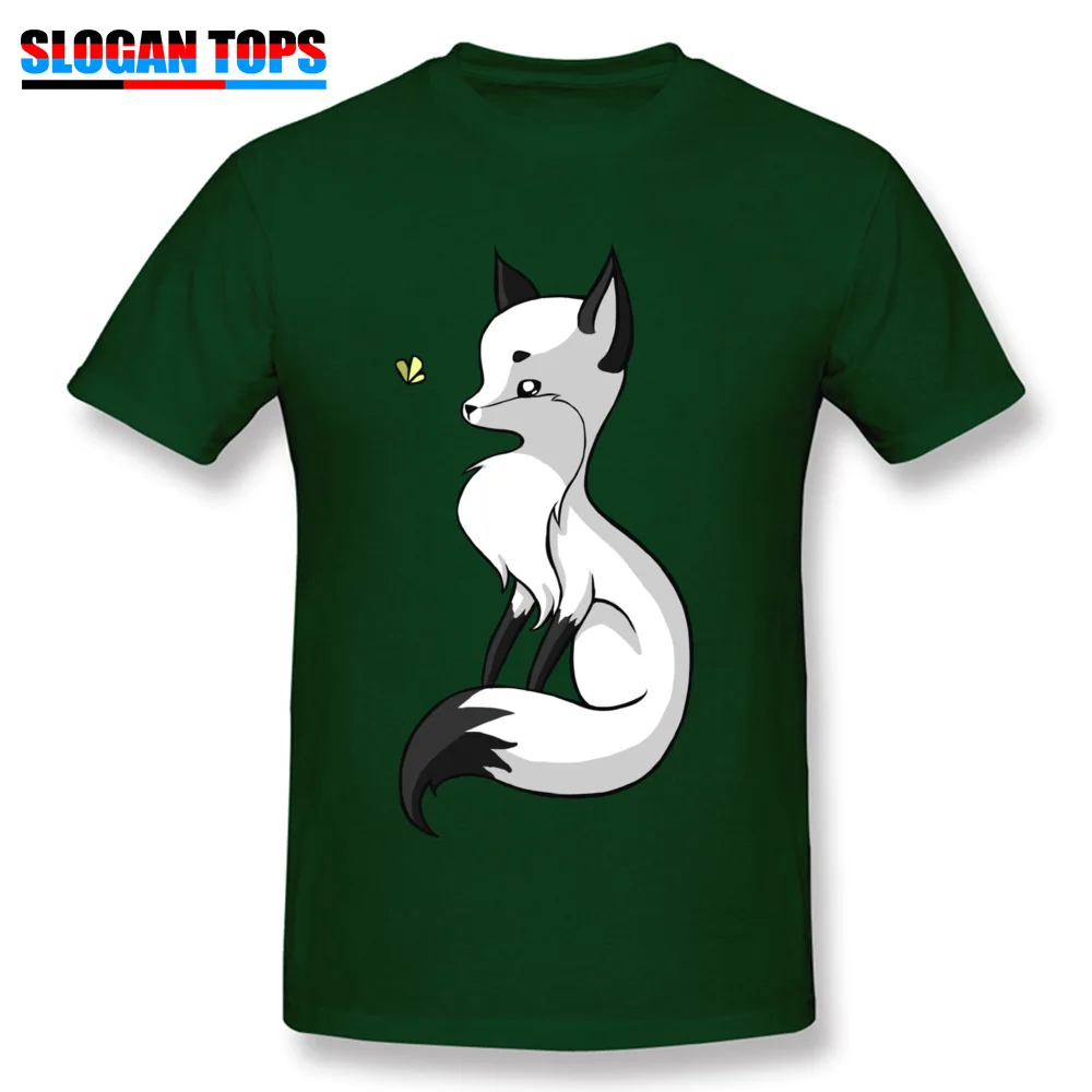 Fox and a Butterfly Cotton Casual Tops Shirts Designer Short Sleeve Men T-shirts Design Father Day Tops Shirts O Neck Fox and a Butterfly dark