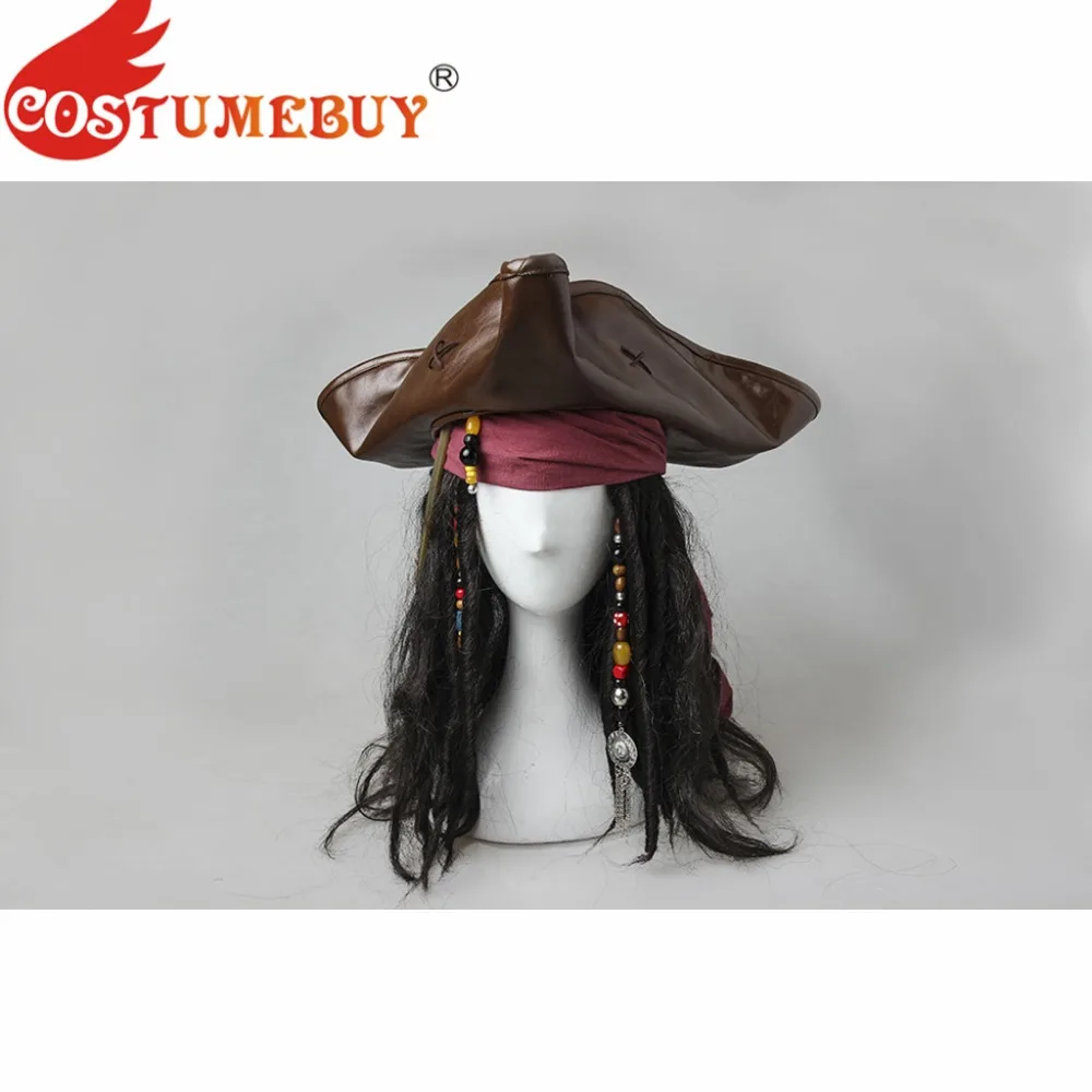 CostumeBuy Пираты Карибы 5 шапка костюм для косплея парик аксессуары для волос Головные уборы Капитан Джек костюм Джека Воробья реквизит L920