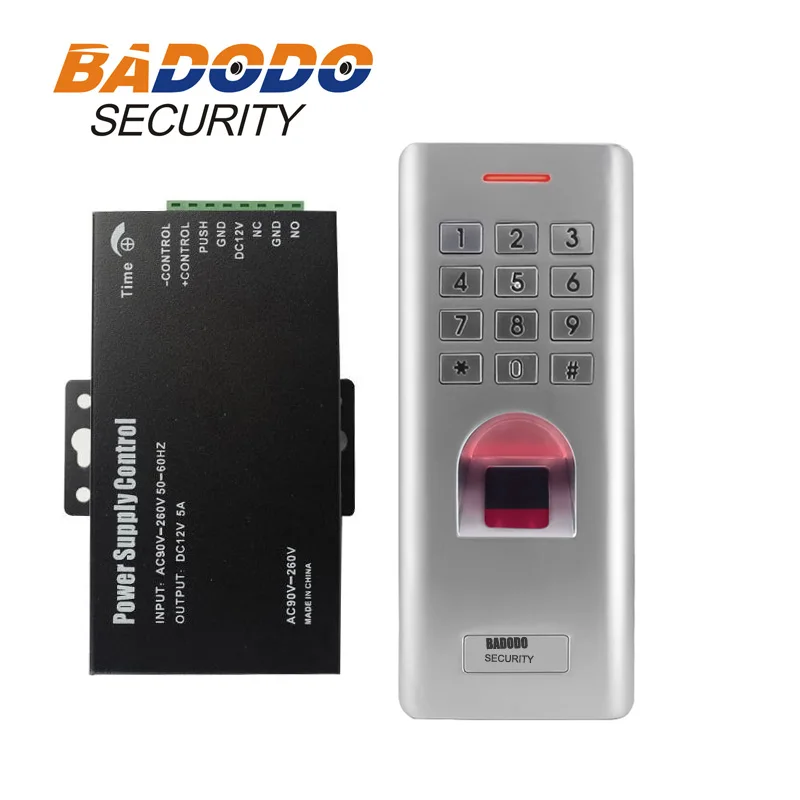 IP66 Открытый WG26 пароль отпечатка пальца клавиатуры считыватель контроля доступа с 12 В 5A блок питания fo Дверной замок открывалка