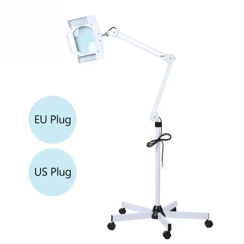 LED 5X Magnifying Floor Lamp Lighted Magnifier Light Stand Magnifier Tattoo Body Makeup Lamp Beauty Magnifying Lamp