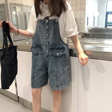 Весна и Лето Корейская версия Комбинезоны Шорты повседневные брюки свободные шорты джинсы женские с высокой талией тонкие шорты