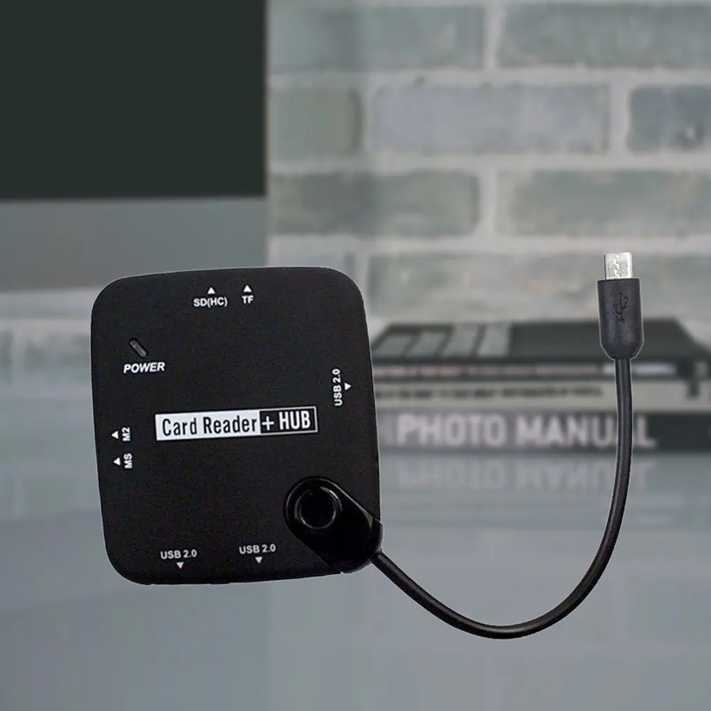 Спортивная видеокамера с разъемом Micro USB для 2-Порты и разъёмы USB 2,0 с HC TF концентратор-картридер OTG адаптер Черный для Samsung Galaxy, телефон D14 высокое Скорость Перевозка груза падения