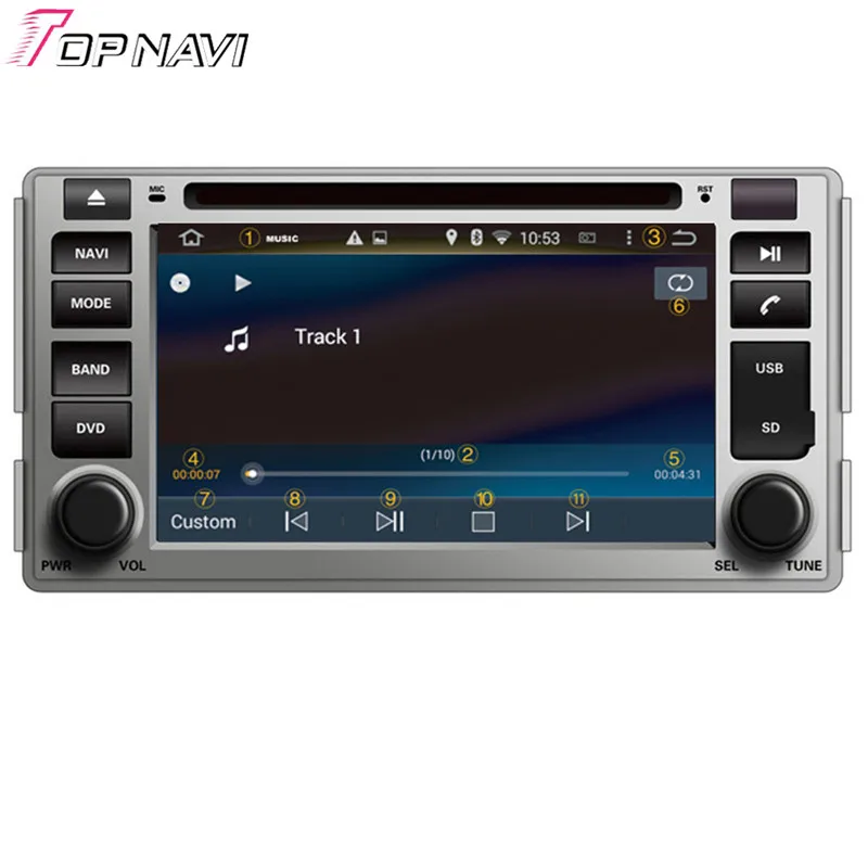 Topnavi 6,2 ''Восьмиядерный 4 Гб ram Android 6,0 Автомобильный видео плеер для HYUNDAI SANTA FE 2006 2007 2008 2009 2010 2011 2012