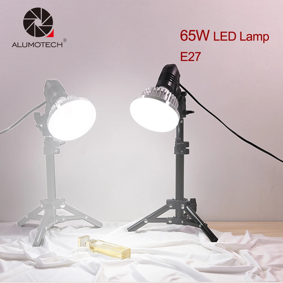 ALUMOTECH мульти-пружина высокое Мощность E27 65W 5500K Дневной свет светодиодный Лампа Комплект фотография смартфон дом студии видеосъемки