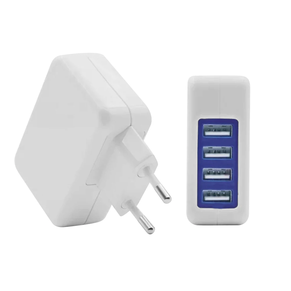 Портативный 4-Порты и разъёмы 2.1A USB домашние дорожные настенные Зарядное устройство US/EU AC Мощность адаптер для мобильных телефонов и планшетов