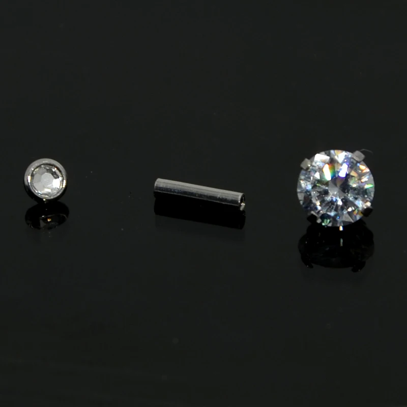 BOG-Lot 3pcs16G CZ драгоценный камень кристалл Tragus Helix БАР хряща верхнее ухо Серьги губная серьга-гвоздик ювелирные изделия для тела Пирсинг Смешанный 3 размера