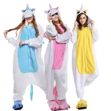 Осень Зима Единорог Пижама Устанавливает Мультфильм Пижамы Женщины Пижама Фланелевые Животные Пижама Единорог Хэллоуин onesie Домашняя одежда пижама женская