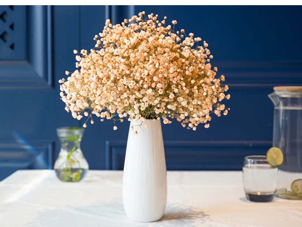 Сушеная ваза для цветов костюм Gypsophila Everlasting цветок дома для комнаты, предметы домашнего обихода декоративные цветочные композиции
