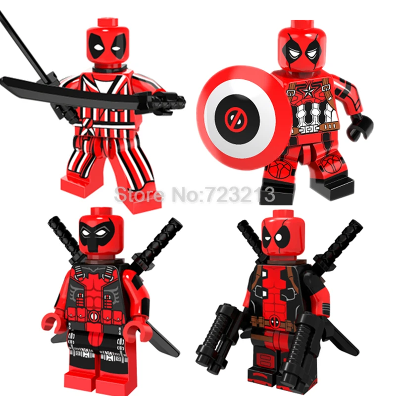 

Single Sale Deadpool Captain America PG381 Figure Stripe Suit Marvel Super Hero Building Blocks Sets Bricks Kids Toys