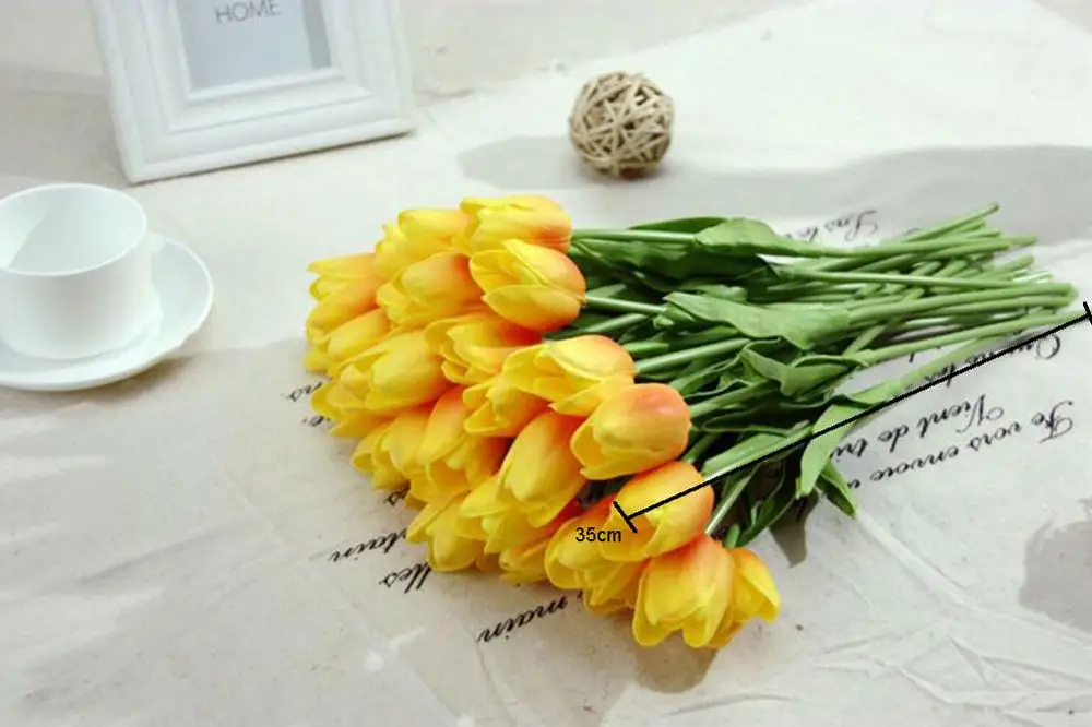 10 шт./лот искусственные цветы искусственные шелковые тюльпаны Flores искусственные букеты вечерние искусственные цветы для дома Свадебные украшения - Цвет: D
