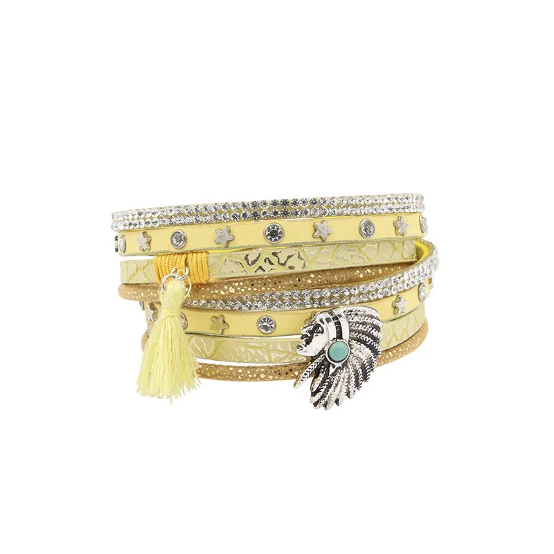 Браслет из искусственной кожи, браслеты для женщин, Pulseira De Couro, женский длинный Египетский красивый браслет