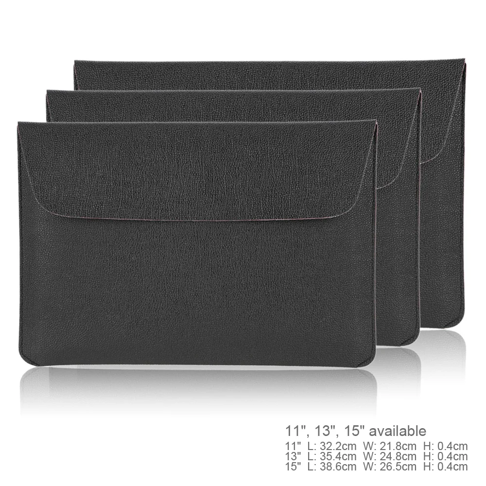 Portable Slim PU Leather Envelope Carrying Notebook Sleeve Bag Case Cover for MacBook/MacBook Air/Pro Laptop PC Ultrabook Tablet