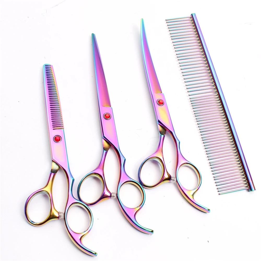 UP-4Pcs " 19,5 см Индивидуальные брендовые ножницы для стрижки собак филировочные ножницы для животных набор ножниц для стрижки волос C3003