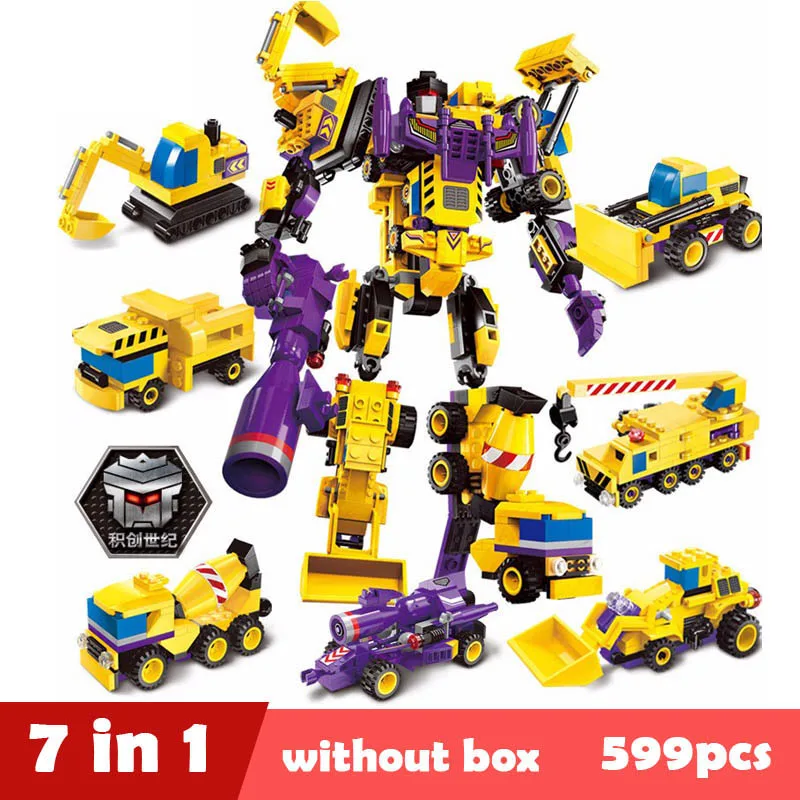 

7 in 1 Mars Creator God of War Fight 1401 Robot Model Building Blocks Sets Assembly Children Educational Toys Gift