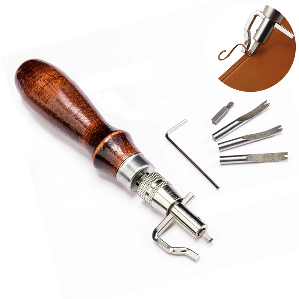 

7in1 Leather Grooving Tool Leathercraft Edge Beveler Filter Edge Stitching Handmade Leather Cutting Tools Kit Sewing Accessories
